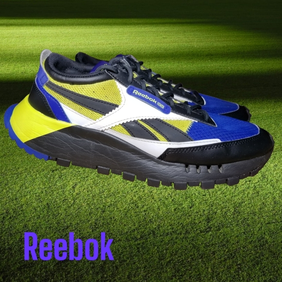 Reebok Classic Leather Legacy "Bright Cobalt/Core Black/Acid Yellow" Shoes - Picture 3 of 9